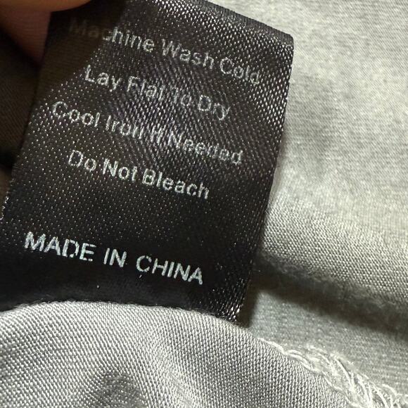 POL L Gray Boho Open Front Embroidered Kimono Cardigan Coastal Minimalist Hippie - Picture 8 of 9